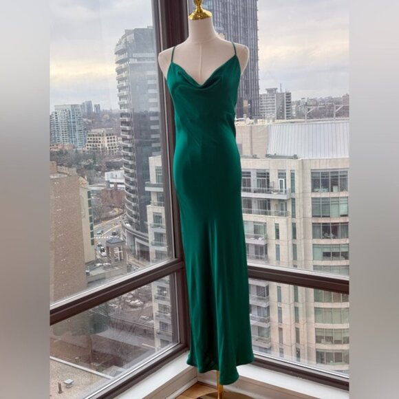 🆕 RAT & BOA 🧿 NWOT Gigi Slip Maxi Dress, Green - Sz S / US 4 - Picture 2 of 16